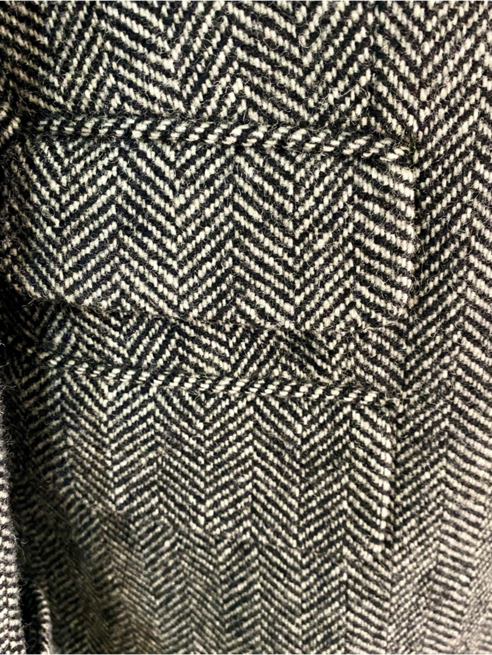 VTG 90s Lauren Ralph Lauren Herringbone Wool Blazer Jacket Y2K Black White Sz 8 - Picture 4 of 12